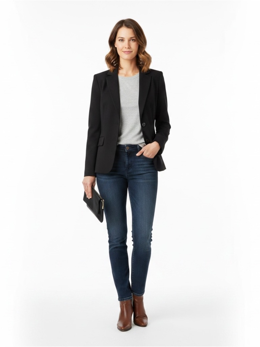 1980s Talbots Black Tailored Equestrian Style Blazer Size Small